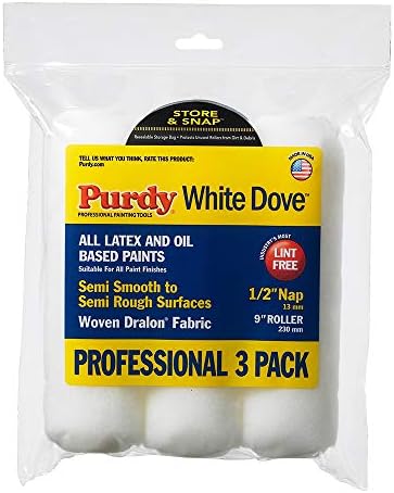 Purdy White Dove Roller Cover, 9 x 1/2 in., 3 count.