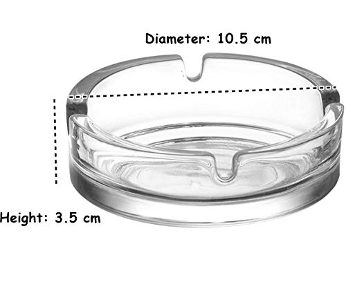 KEYF Lot de 2 cendriers simples et pratiques en verre empilables LAV (106 m) – vue 2