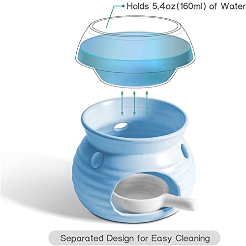 Candlestick Ceramic Essential Oil Lamps Simple Durable Candle Ceramic Scent Burner Lavender Fragrance Aromatherapy Diffuser Tea Light Holder (Color : White) #TOP2