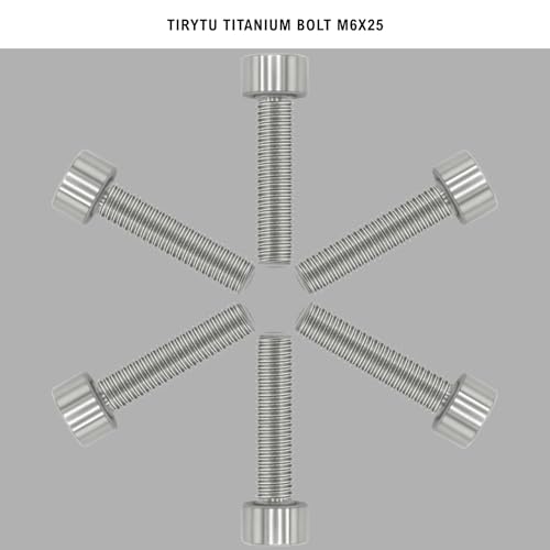 Image of M6x25mm Titanium Bolts, Natural Color,6pcs | Lightweight Hex Socket Screws, MTB /Road Bike /Motorcycle, Corrosion Resistant, Marine Grade Fasteners