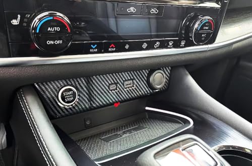 ANUNFRRE Car Accessories Fit for Nissan Rogue 2021-2024 ABS Interior Central Control Cigarette Lighter Socket Panel Cover Trim 1PC Set (Carbon Fiber) by ANUNFRRE - Image 4