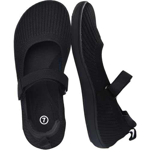 Hiwegers Mary Jane Flats for Women, Wide Toe Box Barefoot Ballet Shoes by Hiwegers