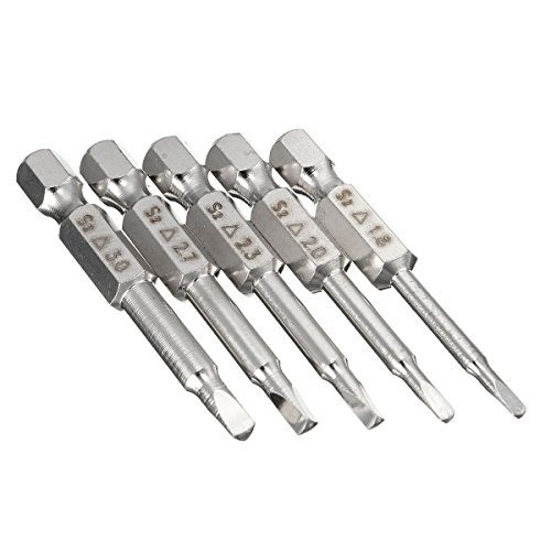 Yakamoz 5pcs 1/4 Inch Hex Shank Magnetic Triangle Head Screwdriver Bits Set