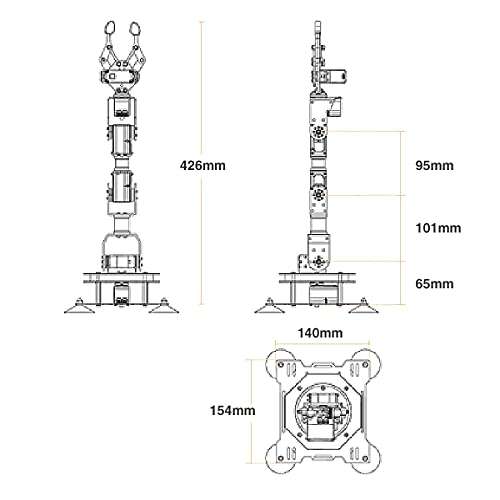 Lewansoul Xarm 1S Programming Desktop Robotic Arm With Powerful And Robust Intelligent Bus Servos Featuring Position And Voltage Feedback (Unassembled) #TOP5