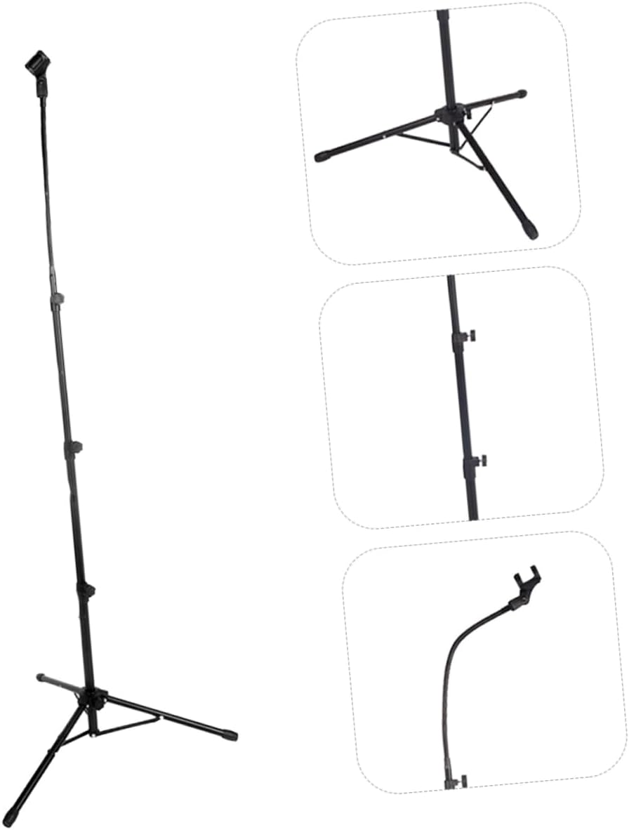 Professional Adjustable Tripod Microphone Stand Sturdy Base for Stage Use Floor Mic Bracket for Recording and Live Streaming