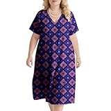 Böhmisches Kleid für Damen, Bohemian-Stil, übergroß, lässig, V-Ausschnitt,...