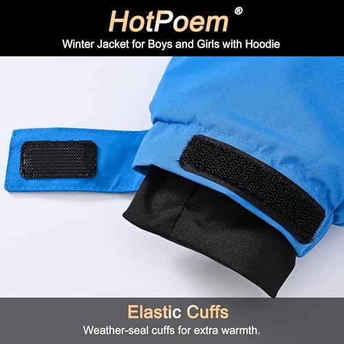Image of Winter Jacket for Boys and Girls Waterproof Ski Jacket Winter Snow Coat Hooded Fleece Windproof with Zip Pockets