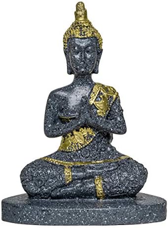 TIED RIBBONS Buddha Garden Ornaments Outdoor Statue Indoor Meditating Buddha Statue for Home Thai Buddha Ornaments Figurines Zen Decoration Table Top Gift Patio Deck Yard