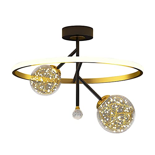 Chandelier 2 lumières Éclairage de Pendentif Noir pour salon