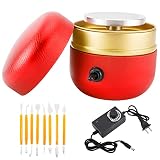 Toolly Mini Electric Pottery Wheel Machine Small Pottery Forming Machine with Tray for DIY Ceramic W