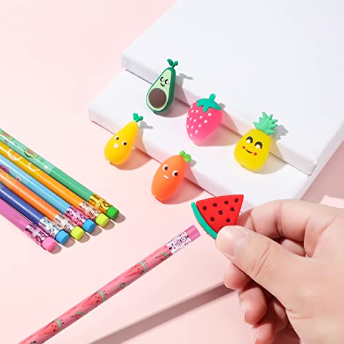 Leinuosen 30 lápices aromáticos con toppers de fruta miniatura 6