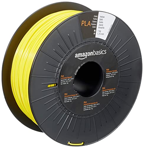 Amazon Basics PLA 3D Printer Filament, 1.75 mm, Yellow, 1 kg Spool