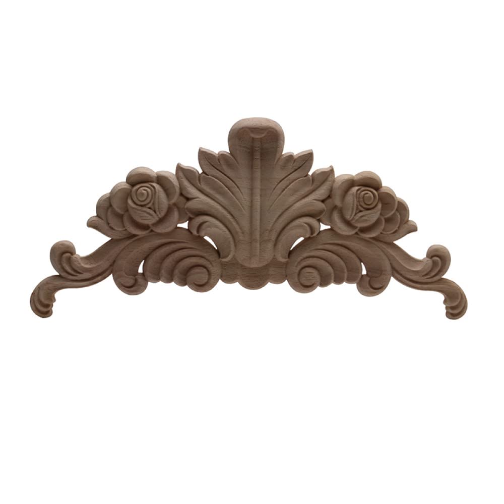 Applique en bois non peint C278, moulure ovale hévéa pour meuble rétro