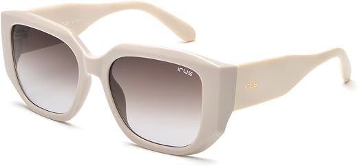 IRUS sunglasses| 100% UV protected | Gradient | Full Rim | Square | Women | Medium | Shiny Light Beige Polycarbonate Frame...