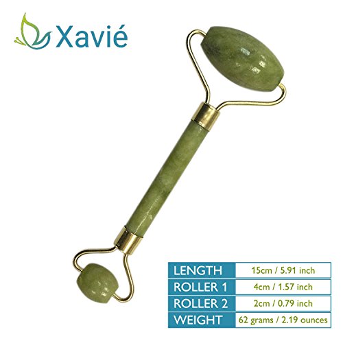 Best Jade Roller For Face - Massager Slimming Tool Roller Anti Aging Therapy Wrinkle Cellulite Green Jade Chinese Facial Therapy 100% Natural Double Neck Healing Slimming Premium Quality in Gift Box
