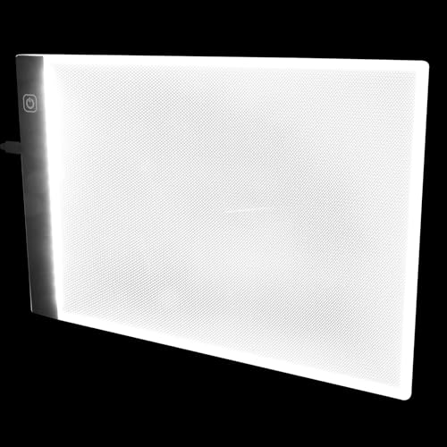 Zerodeko Tablero de Luz LED Portátil A4 200x300 Mm con Brillo Ajustable, Caja de Luz para Dibujar y Caligrafía, Plástico Seguro, USB 1.5 M, Adecuado para Artistas y Estudiantes