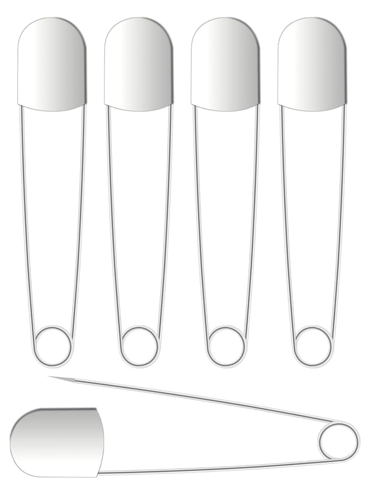 100 Pezzi Spille da balia curve Argento 38mm Perni da cuco Quilting Per Maglieria Per piegare per coperte Artigianato Creazione di spille con scatola  15