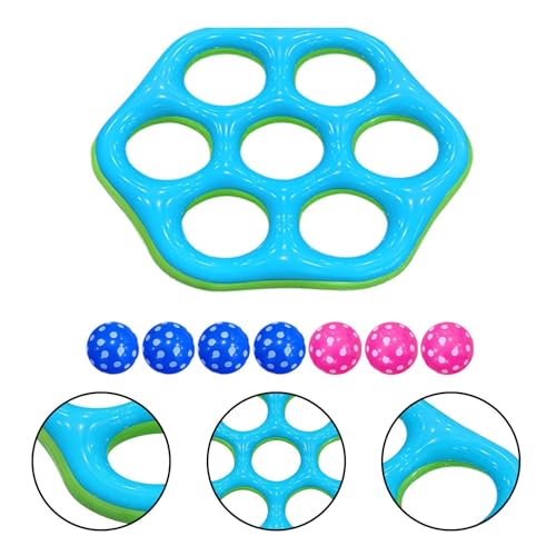 Jeu d'anneaux de lancer hexagonaux flottants avec structure stable en vinyle