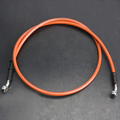 Zyhw Motorcycle Brake Line, 110Cm/43.31"Universal Hydraulic Clutch Oil Pipe, Motocross Stainless Steel Braided Accessories For Bikes Enduro Motocross Street Bikes(Orange) #TOP6
