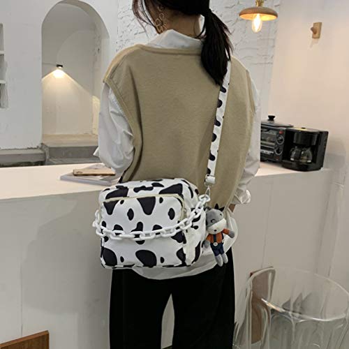 STOBOK Bolsa de Fraldas de Desenho Animado Bolsa de Corpo Cruzado Padrão de Vaca Bolsa de Grande Cap