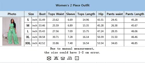 Fooullaide Summer Two Piece Outfit For Women Sexy Short Sleeve Crop Tops Sweatsuit High Waist Wide Leg Pant Set Jumpsuit #TOP6
