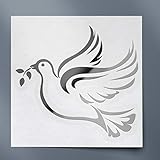 Transparent Decal Stickers of Christian Christian Symbol Dove Peace (Metallic Silver) Premium Waterp