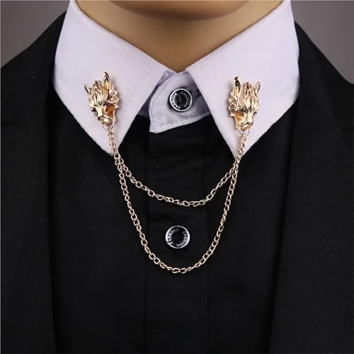 Broches de solapa masculinos con doble cadena para lucir impecable en bodas 2