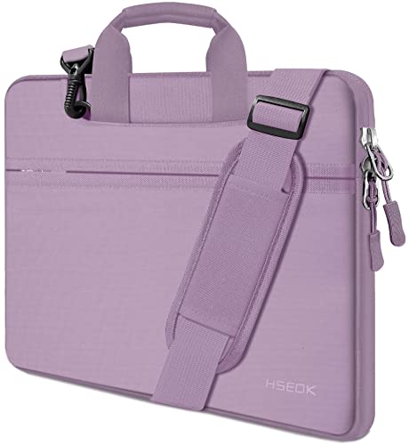 Image of Hseok 17.3 Inch Laptop Shoulder Bag, Water-Resistant & Shockproof Protective Computer Case Compatible with 17.3 inch Dell Asus HP Lenovo Acer MSI Notebooks,Purple
