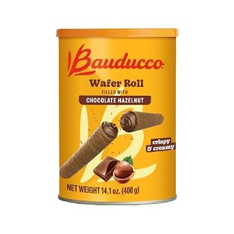 Bauducco Wafer Rolls, Crispy Chocolate Wafer Rolls Filled with Creamy Hazelnut, 42.3 oz (3-Pack)