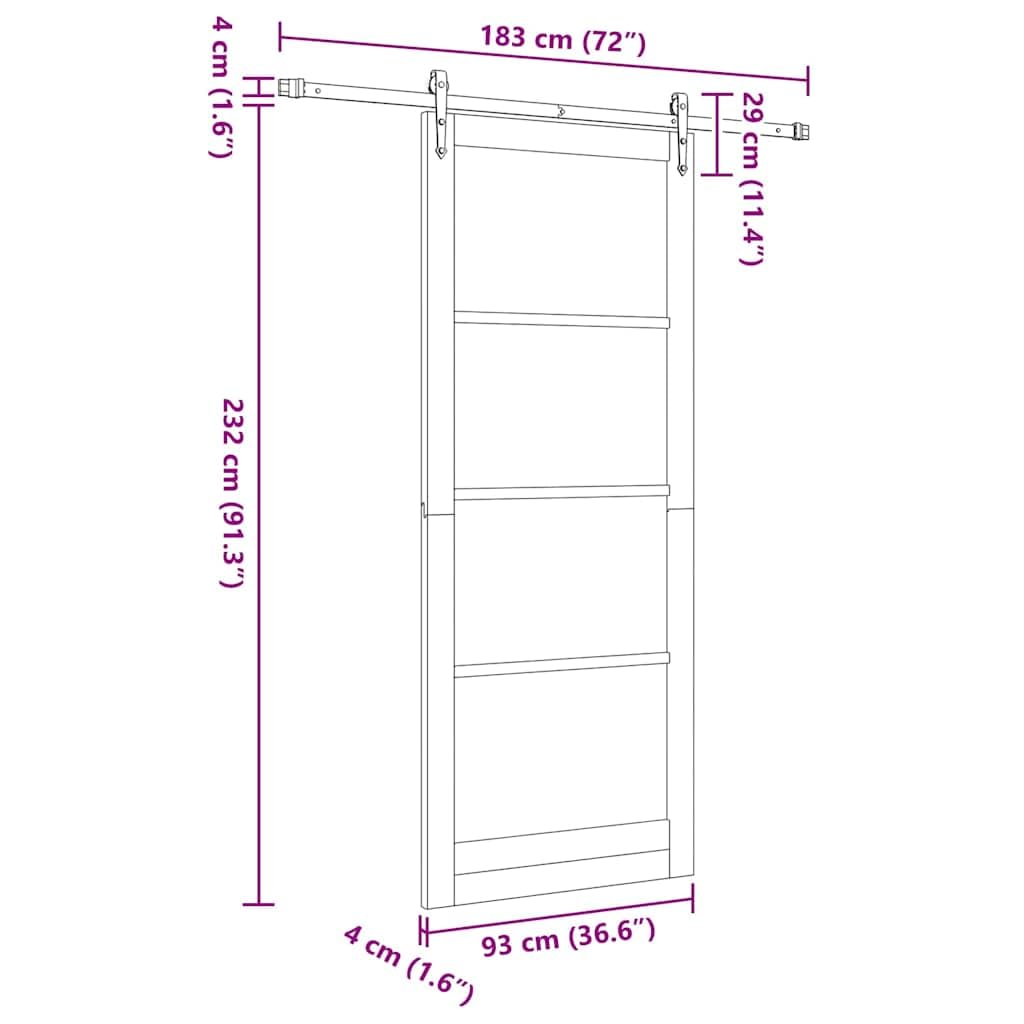 Drzwi przesuwne z litego drewna sosnowego z przezroczystym szkłem 93 x 232 cm, drzwi przesuwne do wnętrz, ciche przesuwanie z szynami i rolkami, skrzydło drzwi do mieszkania