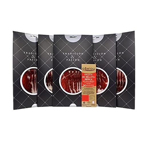 aBeiou. PALETA IBERICA DE BELLOTA LONCHEADO. Curado +30 meses en Guijuelo (Salamanca). Certificado garantía Hycer. 500gr pack de 5 estuches de 100gr