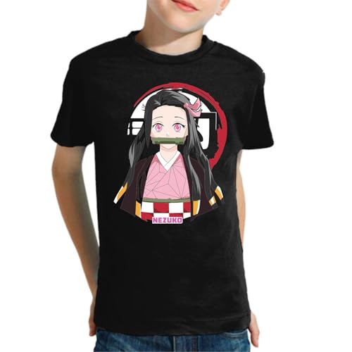 the Fan Tee Camiseta Infantil de Niño Niña Dibujos Animados Demon Cazadores de Demonios, técnicas de respiración, Silencio del Agua, Danza del Dios del Fuego 008 8 años