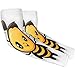 Bee Cartoon UV Sun Protection Arm Sleeves, Cute Bee Gardening Sleeves with Thumb Hole Farm Cooling Arm Sleeves for Women Men