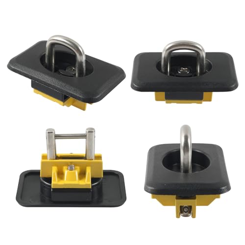 Rijdaua 4pcs / Set Retractable Rings Tie Downs Anchors Heavy Duty Retractable Anchors Points Set for Truck Bed Cargo Management Pickup Truck Accessories