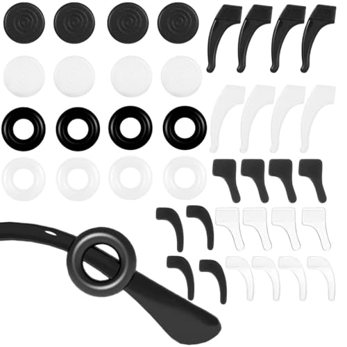 JYNXOR 20 pares de soportes de silicona para gafas antideslizantes, funda para patillas, Gafas de Ganchos para la oreja, Retenedores de Gafas Universales, almohadillas para orejas, ganchos para Gafas
