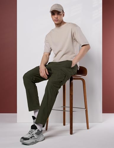 Image of Symbol Premium Men Lightweight 100% Cotton Cargo Pants - Relaxed Fit | Casual & Travel Wear | Pure Cotton (Available in Plus Sizes)