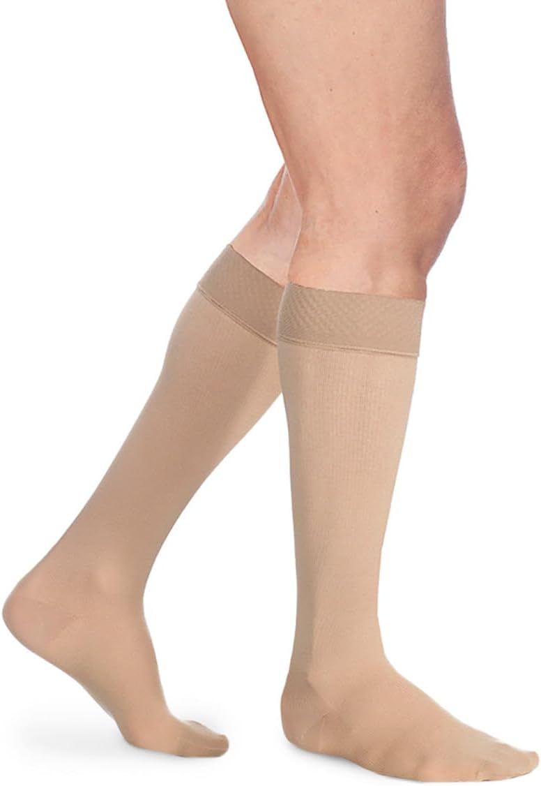 Sigvaris Select Comfort Calf, Large, Short, Mens with Grip Top CRISPA 20-30mmHg