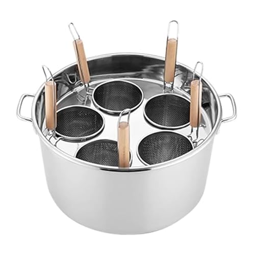 DFGHNBVC Pasta Cooker Pasta Pot, 5 Holes Stainless Steel Boiler Bucket With Insert Set, Multiple Spoons At The Same Time/High And Low Temperature Resistance, For Kitchen And Restaurant