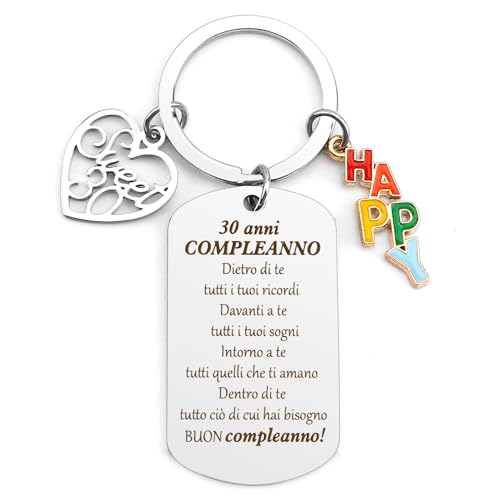 Regalo 30 Anni per Donna e Uomo - Portachiavi Idee Regalo Compleanno Natale per Amica
