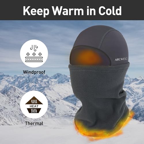 Image of Arcweg Kids Balaclava Ski Mask Thermal Fleece Neck Warmer Winter Windproof Face Hood Mask Fits Under Helmets for Boys Girls