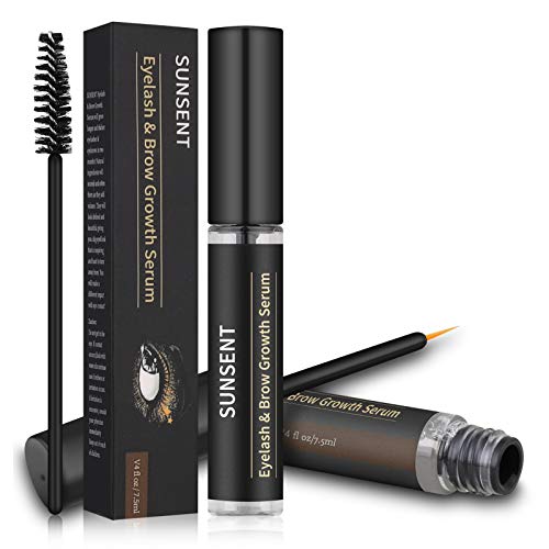 Eyelash and Brow Growth Serum,SUNSENT 2 In 1 Eyelash Growth Serum and Eyebrow Enhancer,Natural Eyelash Booster for Lash Extensions,Eyelash Growth Treatment for Fuller, Longer, Thicker Lashes & Brows