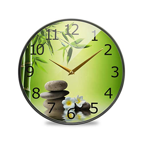 ALAZA Sand Lotus Massage Stones Zen Garden Meditation Acrylic Painted Silent Non-Ticking Round Wall Clock, 11.9 Inch Battery Operated Quiet Bathroom Clock for Living Room Bedroom Kitchen Office Decor ALAZA Sand Lotus Massage Stones Zen Garden Meditation Acrylic Painted Silent Non-Ticking Round Wall Clock, 11.9 Inch Battery Operated Quiet Bathroom Clock for Living Room Bedroom Kitchen Office Decor
