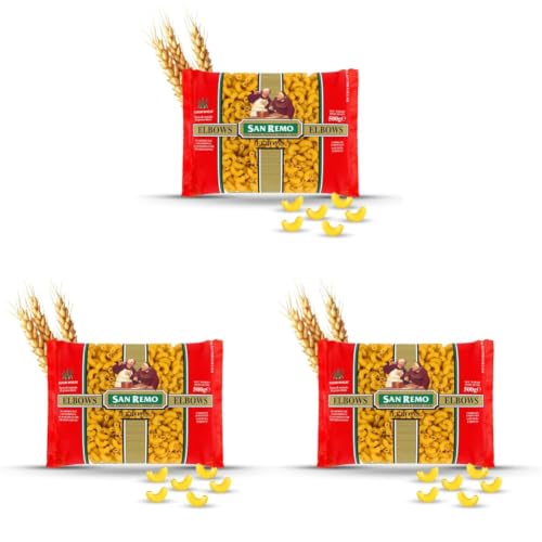 Image of San Remo Elbows Pasta, 500g | Italian-Style Pasta Shape | Quick & Easy Cooking | 100% Vegetarian | No Preservatives (Pack of 3)