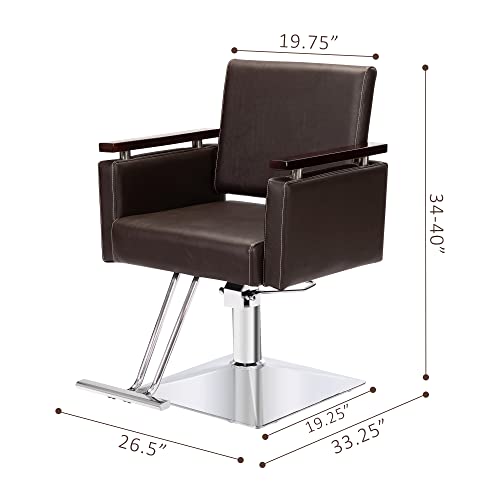 Pennynana Salon Chair For Hair Stylist, Hydraulic Barber Chair With 360 Degree For Barbershop, Beauty Salon, Spa, Tattoo Equipment, Dark Brown… #TOP2