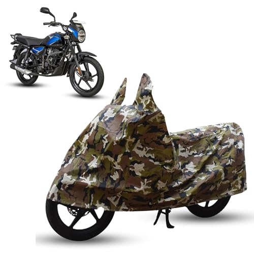 Image of Sulfar Bike Cover for Bajaj CT (110 / CT110X) | Waterproof, Dustproof & UV Protected | All Weather Two Wheeler Cover (Army Green) New 2026 Variants