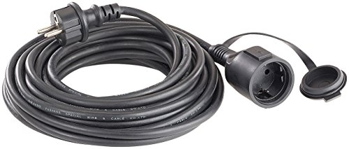 Aussenkabel: Verlängerungskabel für den Außenbereich (IP44), 10 m, schwarz (Strom Verlängerungskabel)