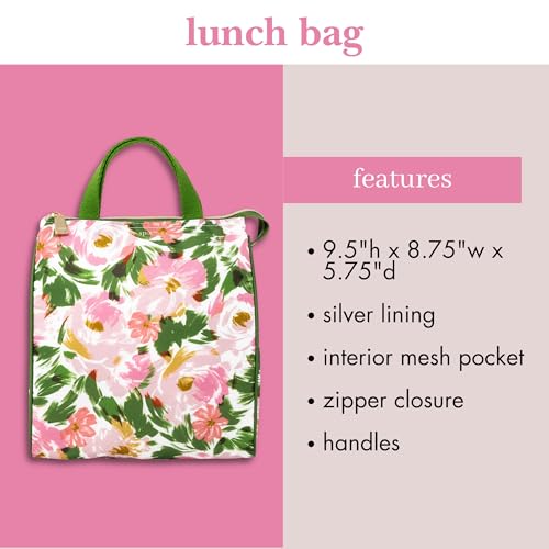 Image of kate spade new york Portable Soft Cooler Lunch Bag, Thermal Tote with Insulated Interior Lining and Storage Pocket, Lunch Tote for Women (Hidden Garden)