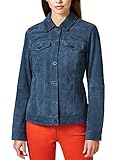 veloursleder jacke blau fein geschliffen Walbusch Damen Velours Lederjacke Countryside einfarbig Mittelblau 50