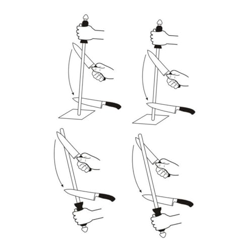 KICHOUSE Carbon Steel Sharpener Rod with Ergonomic Rubber Handle for Efficient Kitchen and Sharpening Comfortable Grip and Design