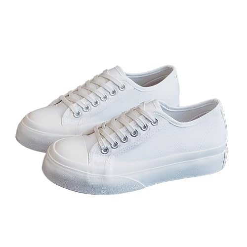 Women's Thick-Soled Low-top Canvas Shoes, Simple, Fresh, and Versatile Casual